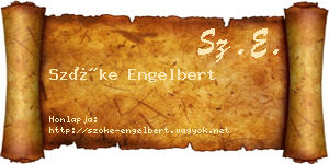 Szőke Engelbert névjegykártya